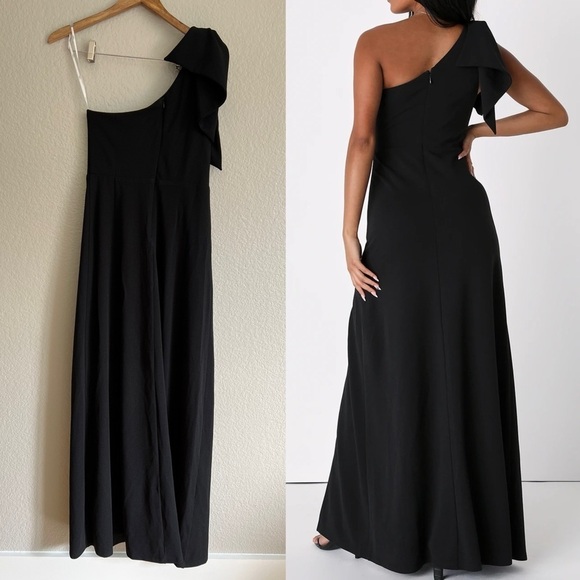 NWOT Revel in the Moment Black One-Shoulder Maxi Dress - Picture 3 of 8